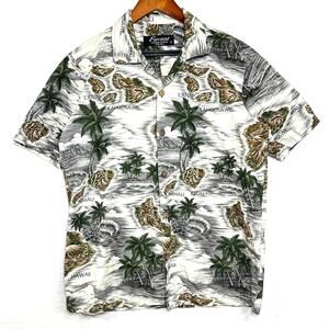 Favant Small Hawaiian Islands Aloha Short Sleeve Button Down‎ Shirt Vaca Resort